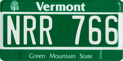 VT license plate NRR766