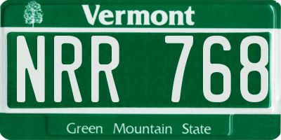 VT license plate NRR768