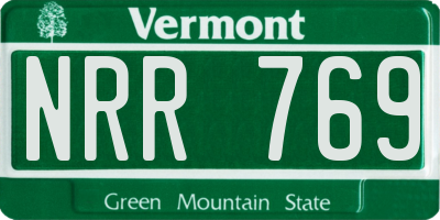 VT license plate NRR769