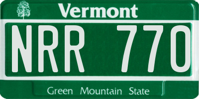 VT license plate NRR770