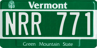 VT license plate NRR771