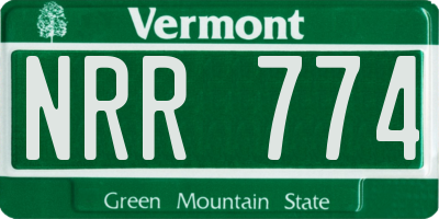 VT license plate NRR774
