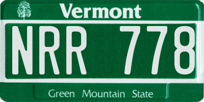 VT license plate NRR778