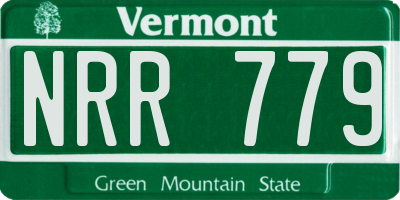 VT license plate NRR779