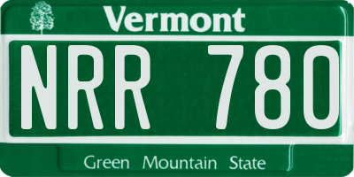VT license plate NRR780