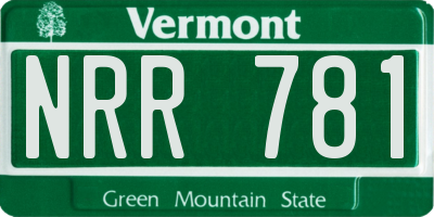 VT license plate NRR781