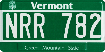VT license plate NRR782