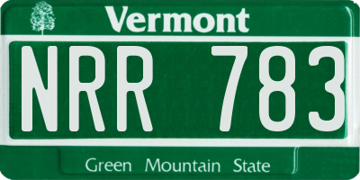 VT license plate NRR783
