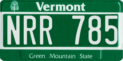VT license plate NRR785