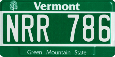 VT license plate NRR786