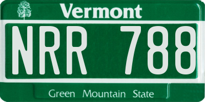 VT license plate NRR788