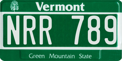 VT license plate NRR789