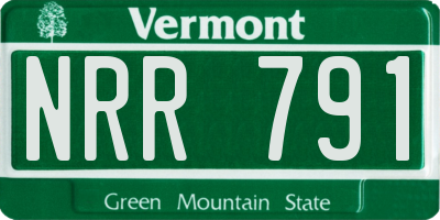 VT license plate NRR791