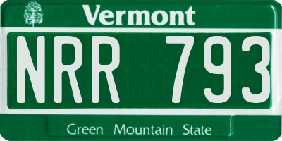 VT license plate NRR793