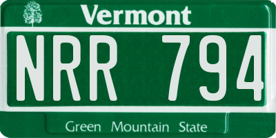 VT license plate NRR794