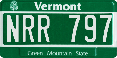 VT license plate NRR797