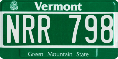 VT license plate NRR798