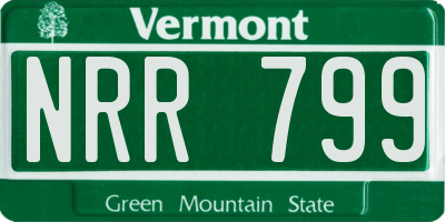 VT license plate NRR799