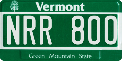 VT license plate NRR800