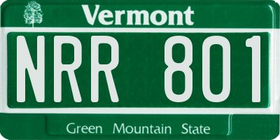 VT license plate NRR801