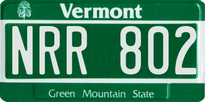 VT license plate NRR802