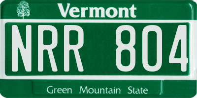 VT license plate NRR804