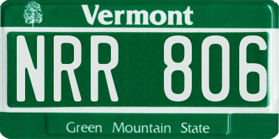 VT license plate NRR806