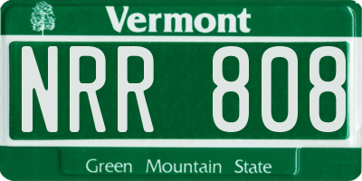 VT license plate NRR808