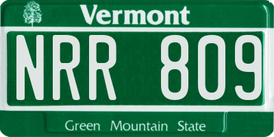 VT license plate NRR809