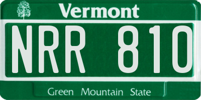 VT license plate NRR810