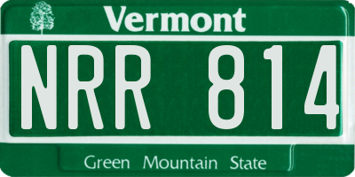VT license plate NRR814