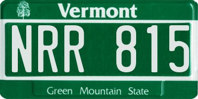 VT license plate NRR815