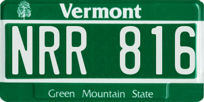 VT license plate NRR816