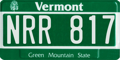 VT license plate NRR817