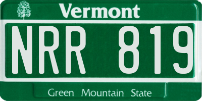 VT license plate NRR819
