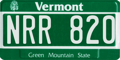VT license plate NRR820
