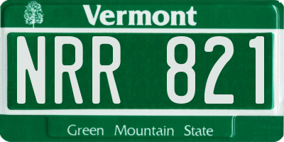 VT license plate NRR821