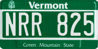 VT license plate NRR825