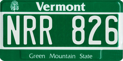 VT license plate NRR826