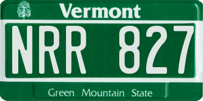 VT license plate NRR827