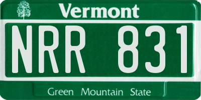 VT license plate NRR831