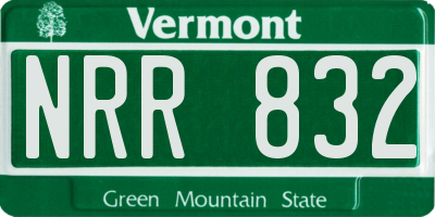 VT license plate NRR832