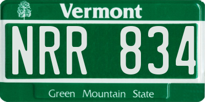 VT license plate NRR834