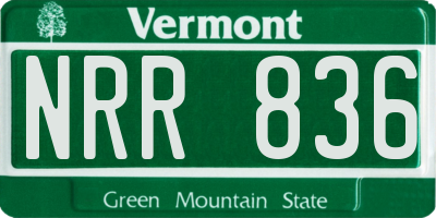 VT license plate NRR836