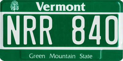 VT license plate NRR840