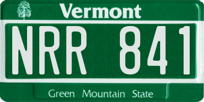 VT license plate NRR841