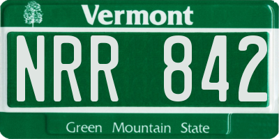 VT license plate NRR842