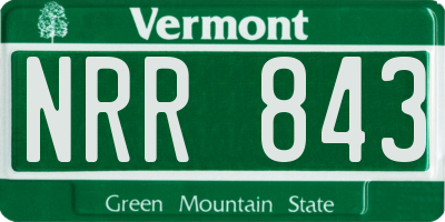 VT license plate NRR843