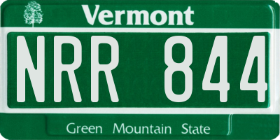 VT license plate NRR844