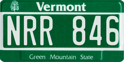 VT license plate NRR846